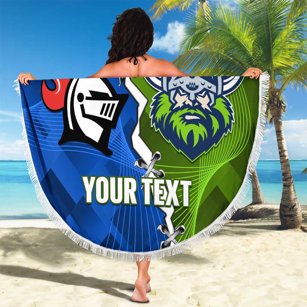 Custom Raiders And Knights Beach Blanket Together Dynamic Style