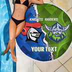 Custom Raiders And Knights Beach Blanket Together Dynamic Style