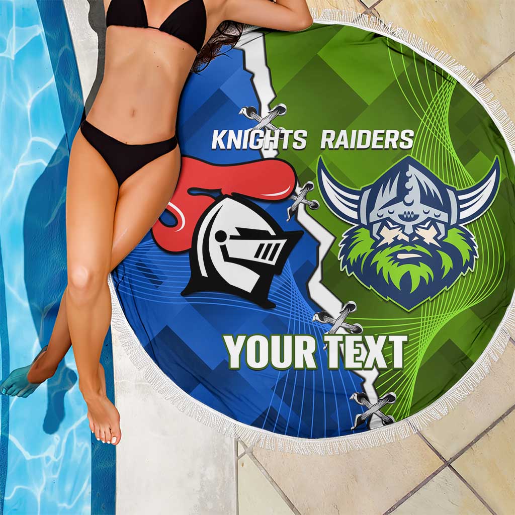Custom Raiders And Knights Beach Blanket Together Dynamic Style