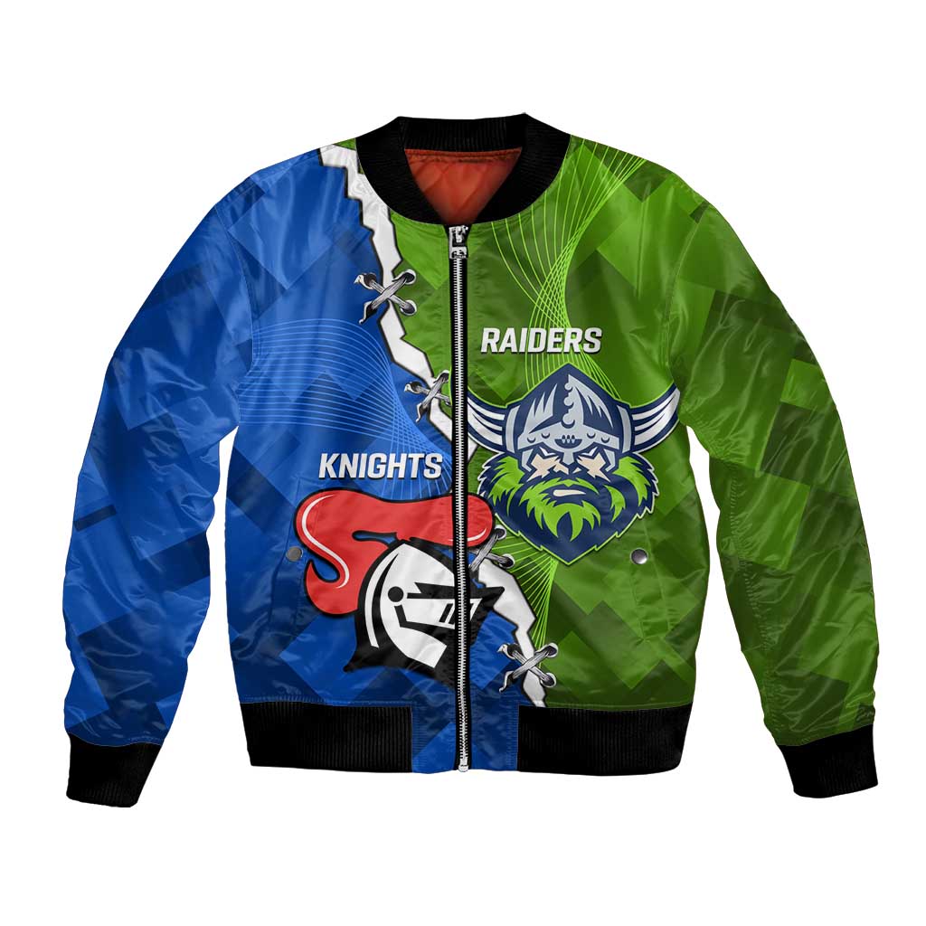 Custom Raiders And Knights Bomber Jacket Together Dynamic Style
