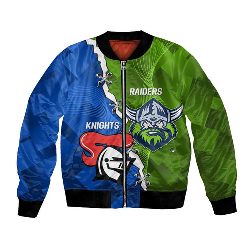 Custom Raiders And Knights Bomber Jacket Together Dynamic Style