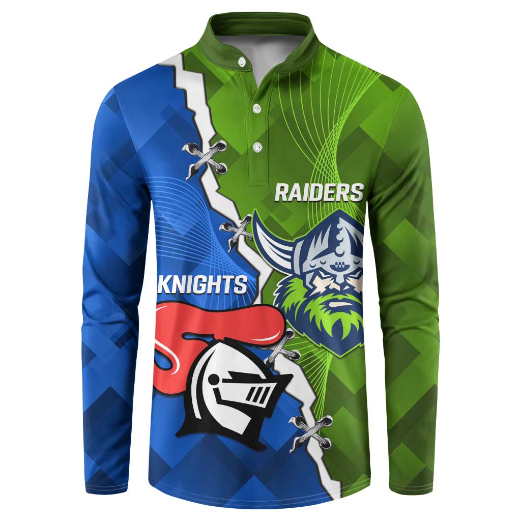 Custom Raiders And Knights Button Sweatshirt Together Dynamic Style