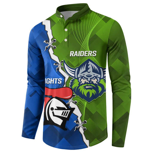 Custom Raiders And Knights Button Sweatshirt Together Dynamic Style