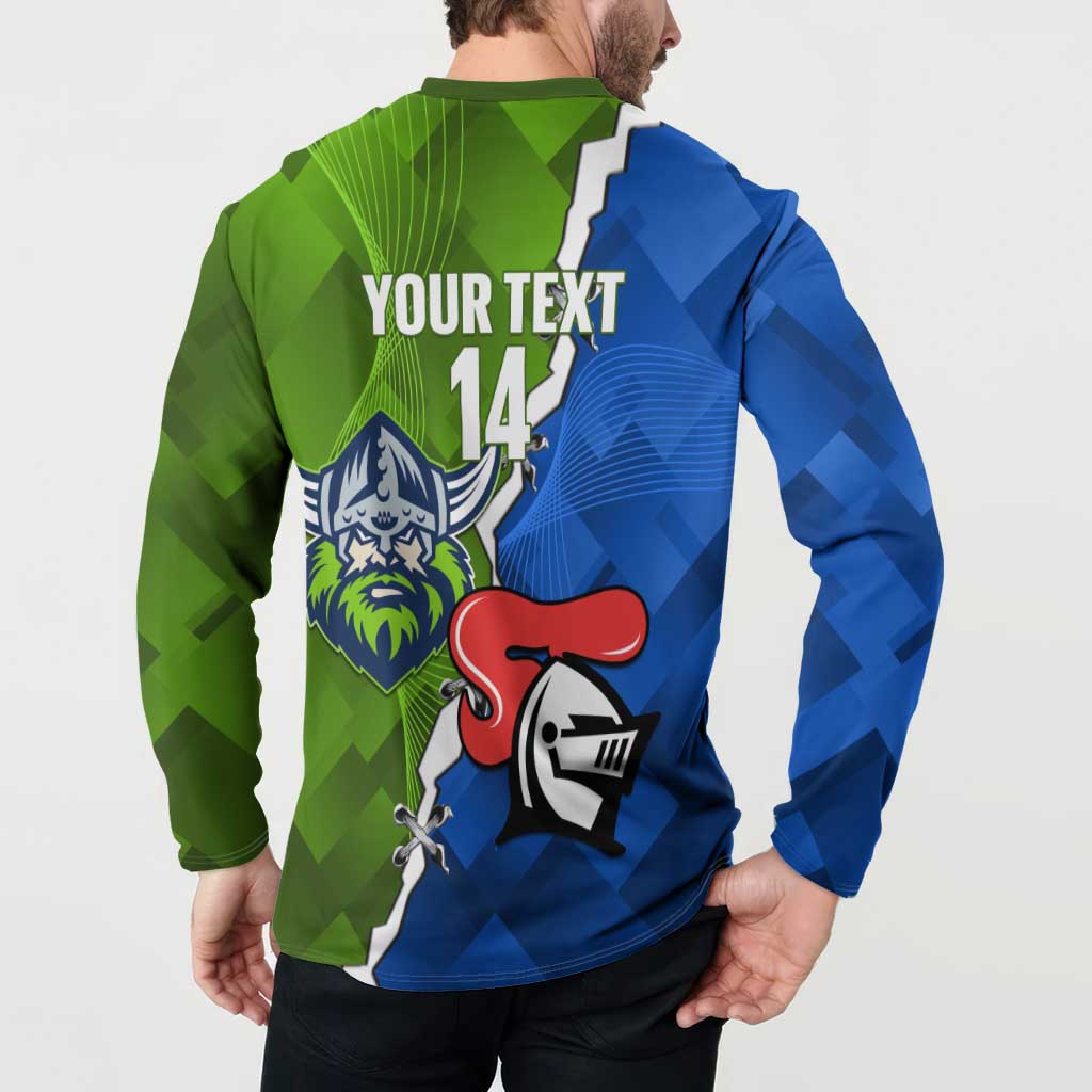 Custom Raiders And Knights Button Sweatshirt Together Dynamic Style