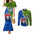 Custom Raiders And Knights Couples Matching Mermaid Dress and Long Sleeve Button Shirt Together Dynamic Style