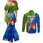 Custom Raiders And Knights Couples Matching Mermaid Dress and Long Sleeve Button Shirt Together Dynamic Style