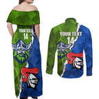 Custom Raiders And Knights Couples Matching Off Shoulder Maxi Dress and Long Sleeve Button Shirt Together Dynamic Style