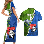 Custom Raiders And Knights Couples Matching Short Sleeve Bodycon Dress and Hawaiian Shirt Together Dynamic Style