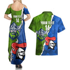 Custom Raiders And Knights Couples Matching Summer Maxi Dress and Hawaiian Shirt Together Dynamic Style