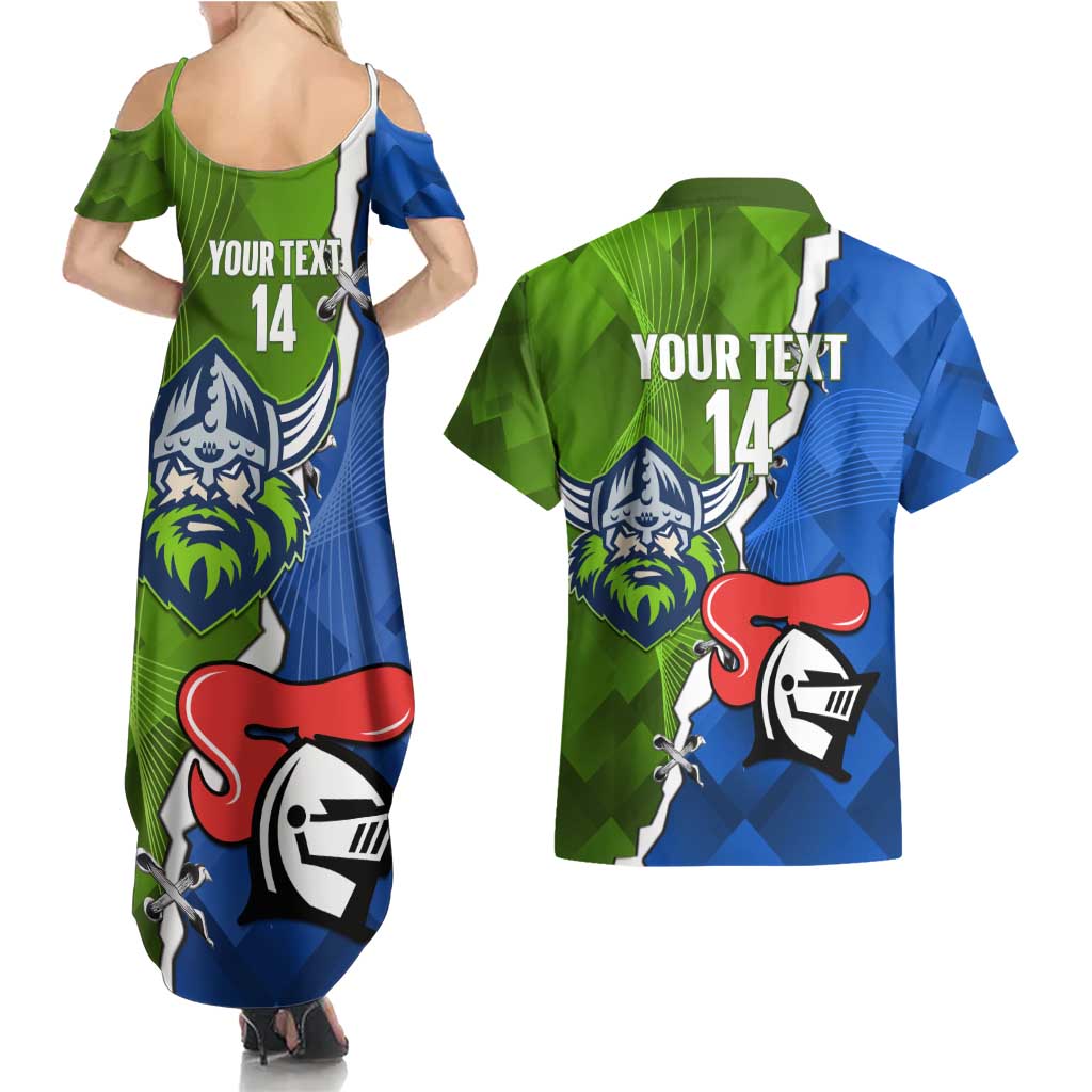 Custom Raiders And Knights Couples Matching Summer Maxi Dress and Hawaiian Shirt Together Dynamic Style