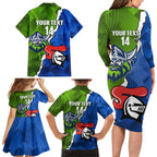 Custom Raiders And Knights Family Matching Long Sleeve Bodycon Dress and Hawaiian Shirt Together Dynamic Style