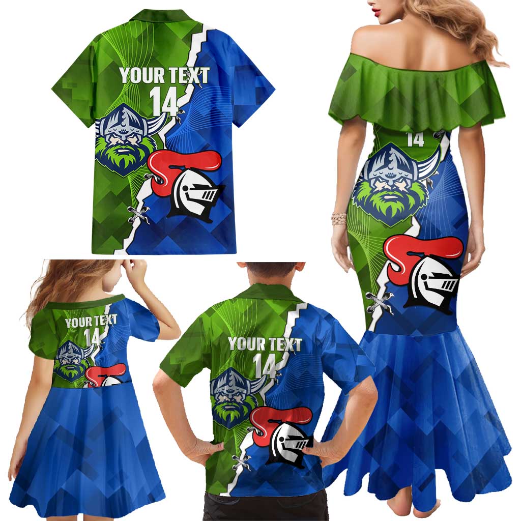 Custom Raiders And Knights Family Matching Mermaid Dress and Hawaiian Shirt Together Dynamic Style