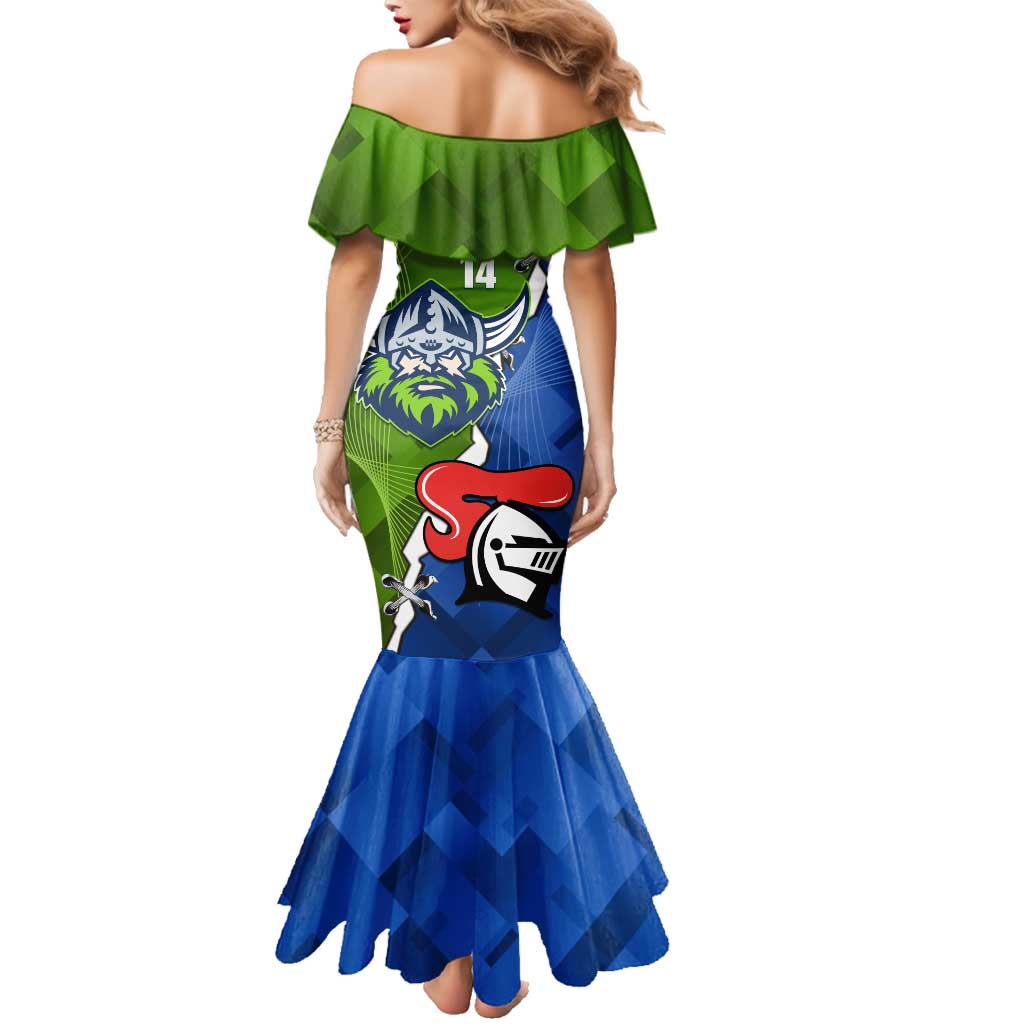 Custom Raiders And Knights Family Matching Mermaid Dress and Hawaiian Shirt Together Dynamic Style
