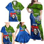 Custom Raiders And Knights Family Matching Off Shoulder Maxi Dress and Hawaiian Shirt Together Dynamic Style
