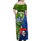 Custom Raiders And Knights Family Matching Off Shoulder Maxi Dress and Hawaiian Shirt Together Dynamic Style