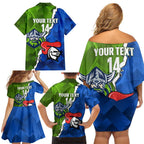 Custom Raiders And Knights Family Matching Off Shoulder Short Dress and Hawaiian Shirt Together Dynamic Style