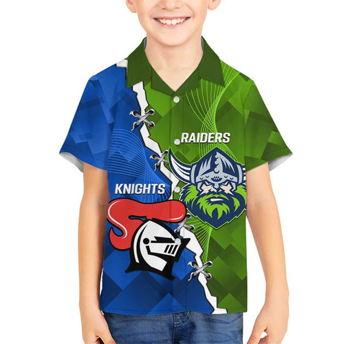 Custom Raiders And Knights Family Matching Off Shoulder Short Dress and Hawaiian Shirt Together Dynamic Style