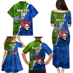 Custom Raiders And Knights Family Matching Puletasi and Hawaiian Shirt Together Dynamic Style