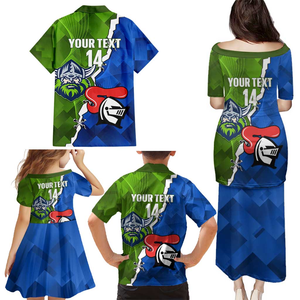 Custom Raiders And Knights Family Matching Puletasi and Hawaiian Shirt Together Dynamic Style