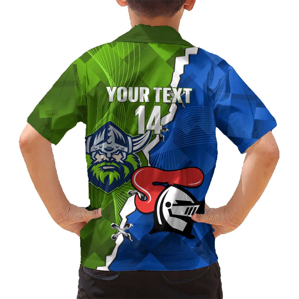 Custom Raiders And Knights Family Matching Short Sleeve Bodycon Dress and Hawaiian Shirt Together Dynamic Style