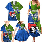 Custom Raiders And Knights Family Matching Summer Maxi Dress and Hawaiian Shirt Together Dynamic Style