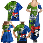 Custom Raiders And Knights Family Matching Summer Maxi Dress and Hawaiian Shirt Together Dynamic Style