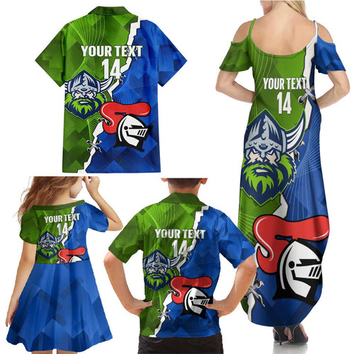 Custom Raiders And Knights Family Matching Summer Maxi Dress and Hawaiian Shirt Together Dynamic Style