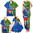 Custom Raiders And Knights Family Matching Tank Maxi Dress and Hawaiian Shirt Together Dynamic Style