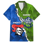 Custom Raiders And Knights Family Matching Tank Maxi Dress and Hawaiian Shirt Together Dynamic Style
