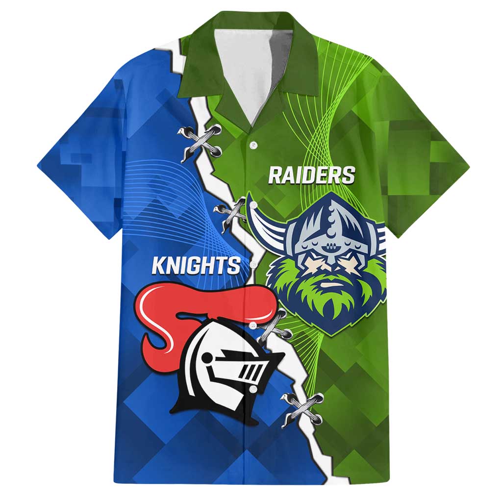 Custom Raiders And Knights Family Matching Tank Maxi Dress and Hawaiian Shirt Together Dynamic Style