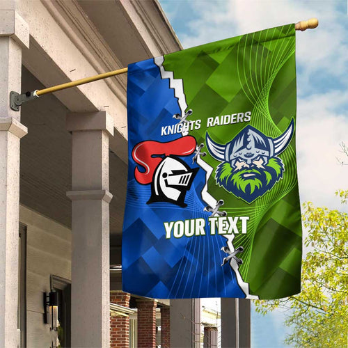 Custom Raiders And Knights Garden Flag Together Dynamic Style
