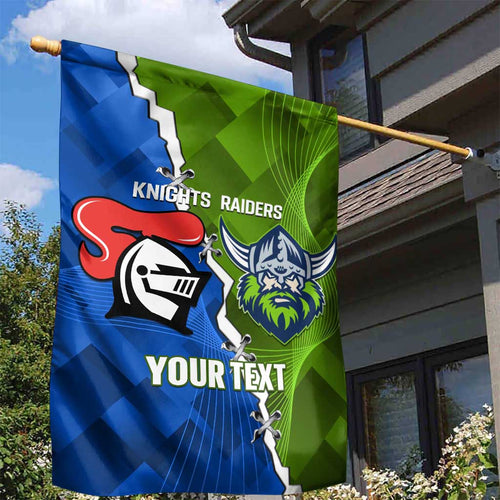 Custom Raiders And Knights Garden Flag Together Dynamic Style