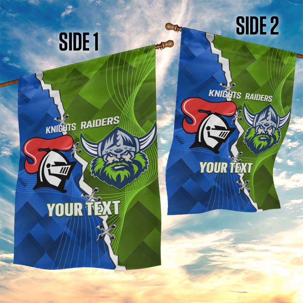 Custom Raiders And Knights Garden Flag Together Dynamic Style