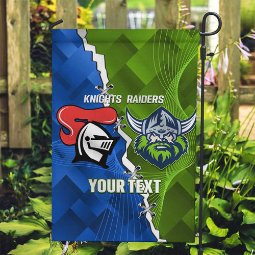 Custom Raiders And Knights Garden Flag Together Dynamic Style