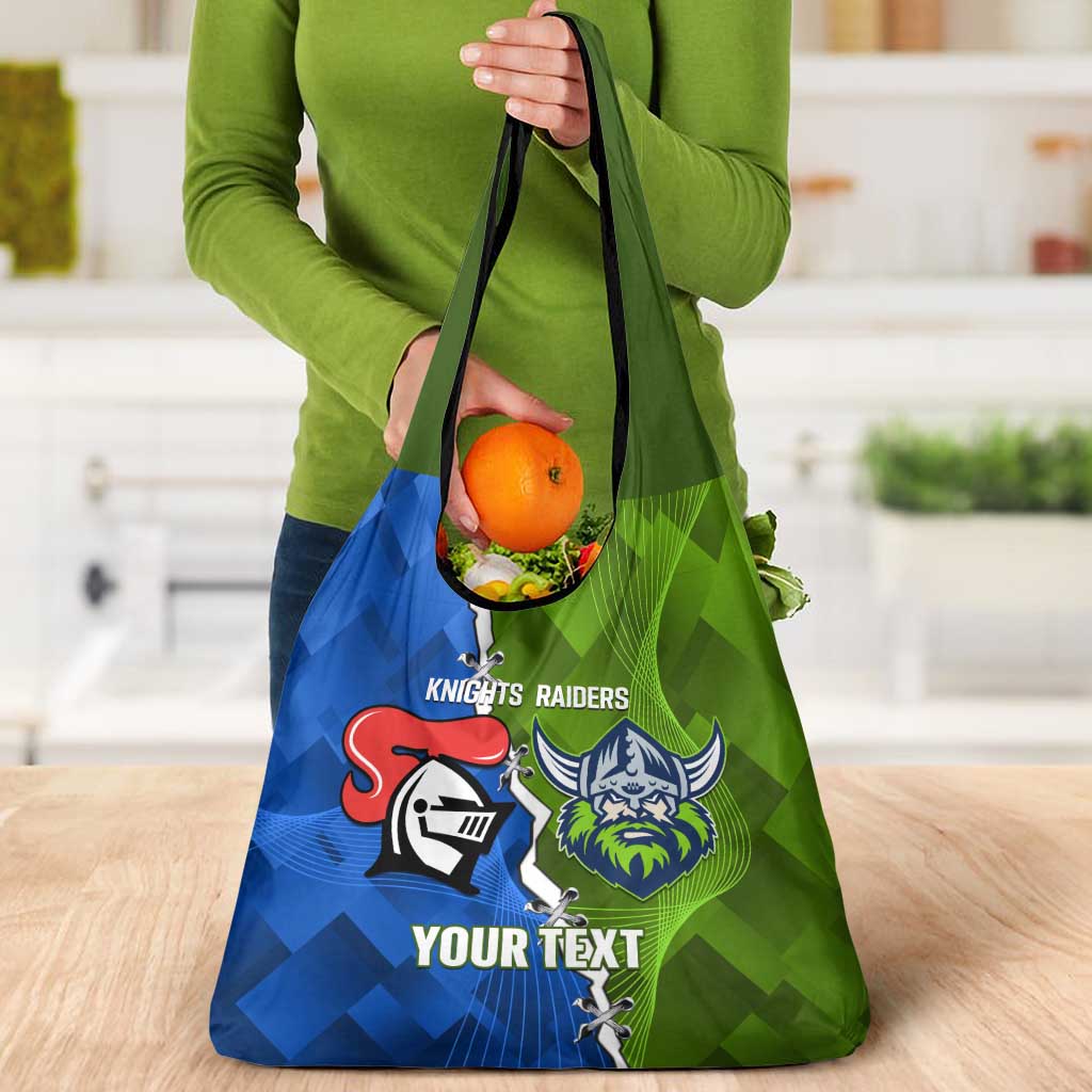 Custom Raiders And Knights Grocery Bag Together Dynamic Style