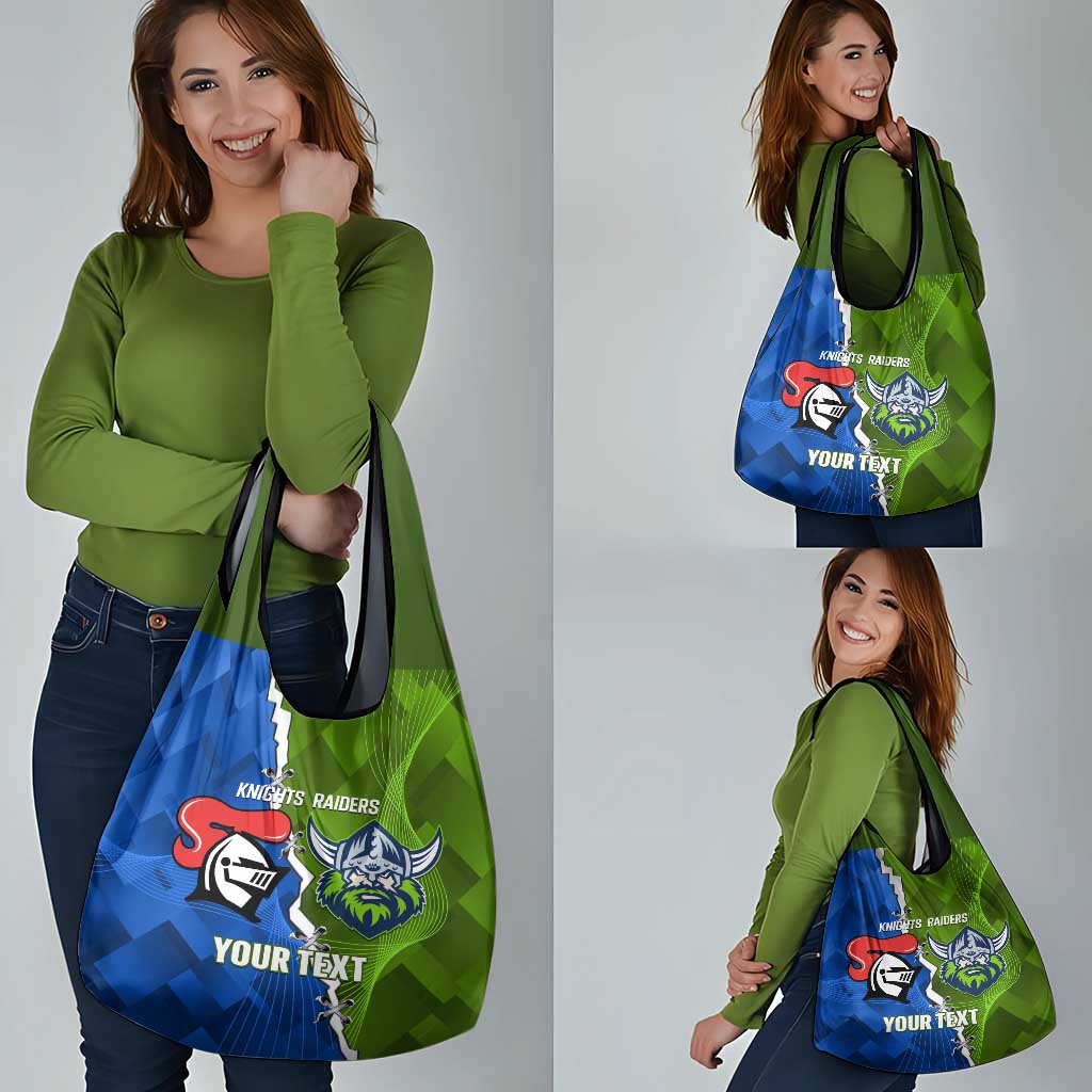 Custom Raiders And Knights Grocery Bag Together Dynamic Style
