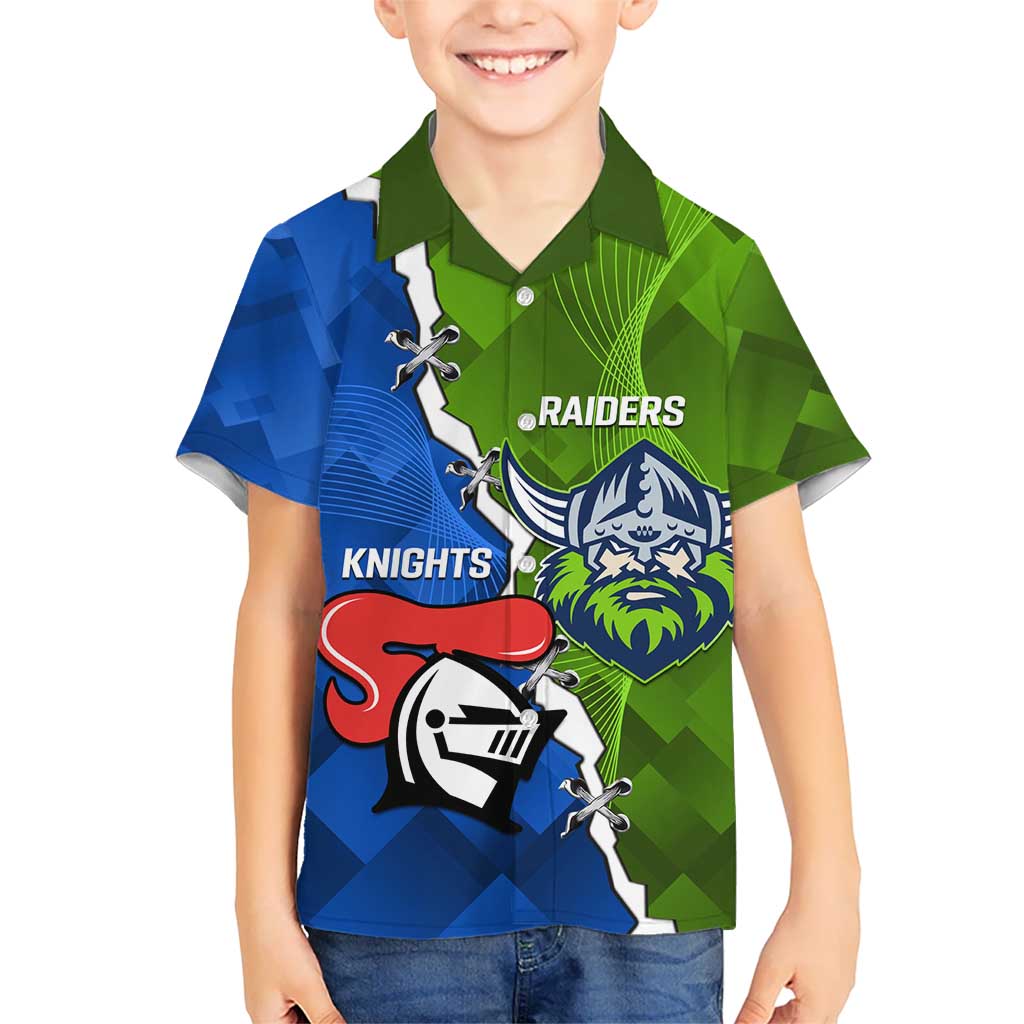 Custom Raiders And Knights Kid Hawaiian Shirt Together Dynamic Style
