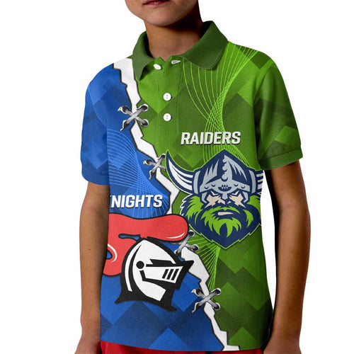 Custom Raiders And Knights Kid Polo Shirt Together Dynamic Style