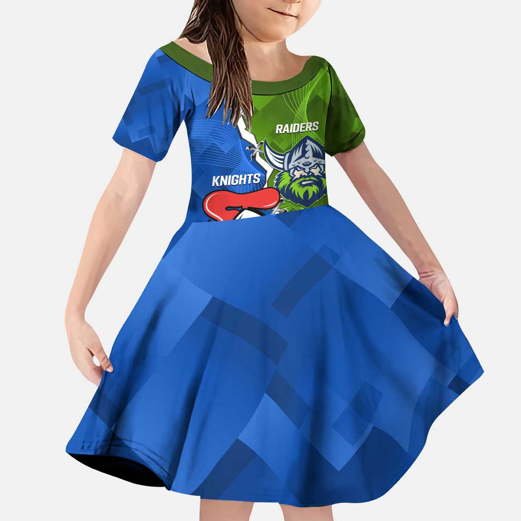 Custom Raiders And Knights Kid Short Sleeve Dress Together Dynamic Style
