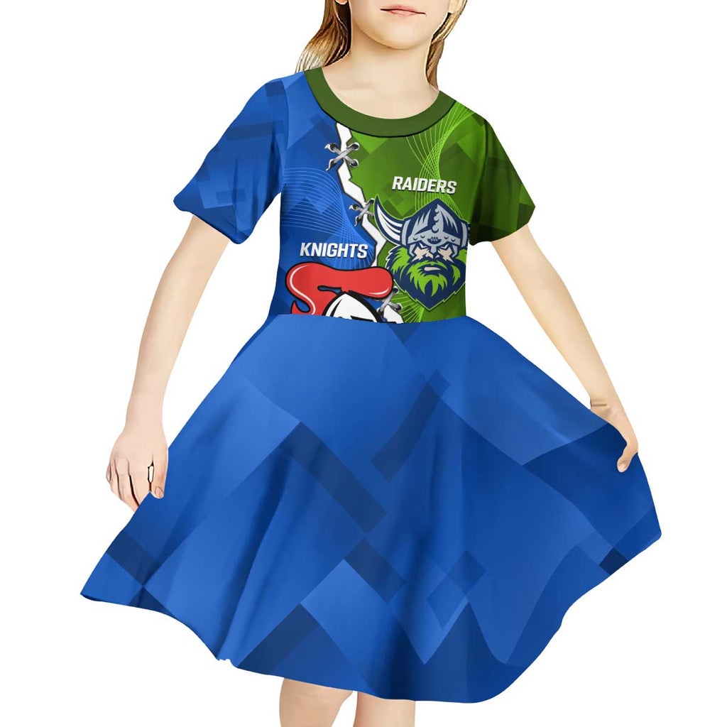 Custom Raiders And Knights Kid Short Sleeve Dress Together Dynamic Style