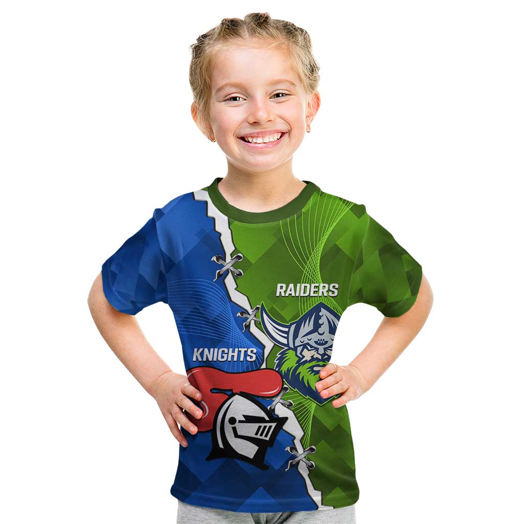 Custom Raiders And Knights Kid T Shirt Together Dynamic Style