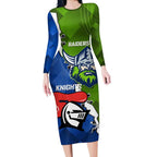 Custom Raiders And Knights Long Sleeve Bodycon Dress Together Dynamic Style