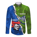 Custom Raiders And Knights Long Sleeve Button Shirt Together Dynamic Style