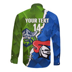 Custom Raiders And Knights Long Sleeve Button Shirt Together Dynamic Style
