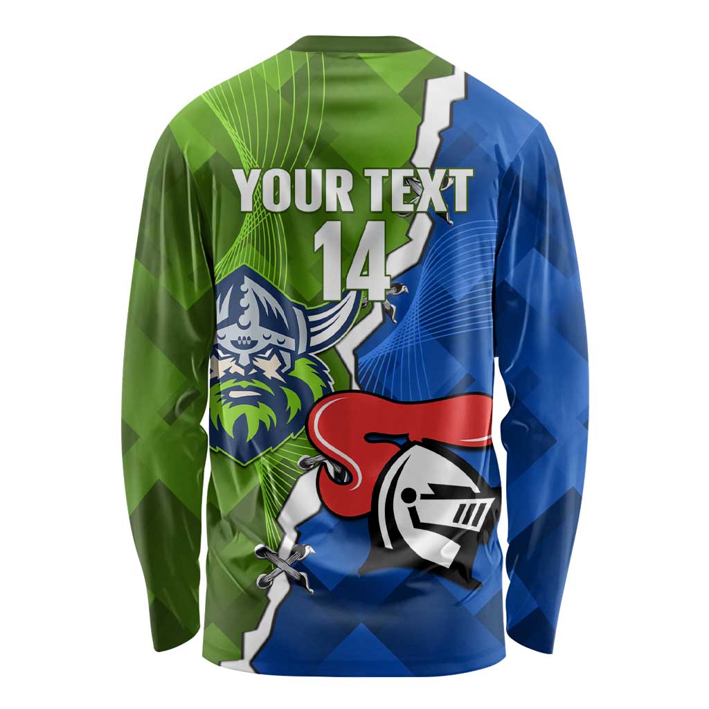 Custom Raiders And Knights Long Sleeve Shirt Together Dynamic Style