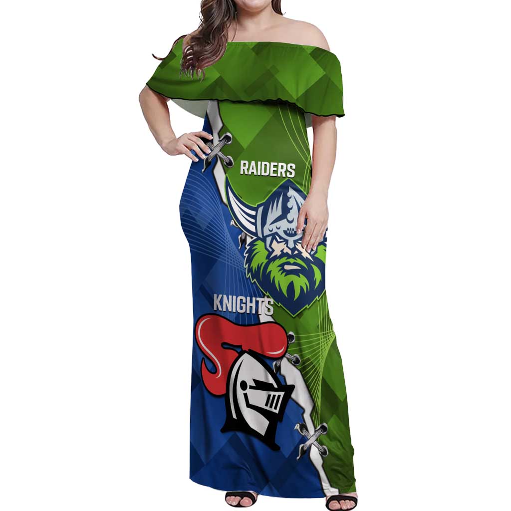 Custom Raiders And Knights Off Shoulder Maxi Dress Together Dynamic Style