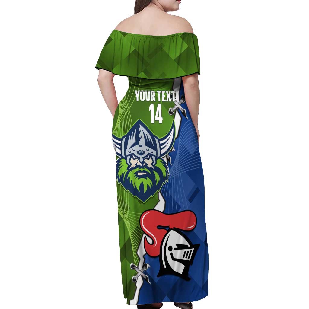 Custom Raiders And Knights Off Shoulder Maxi Dress Together Dynamic Style