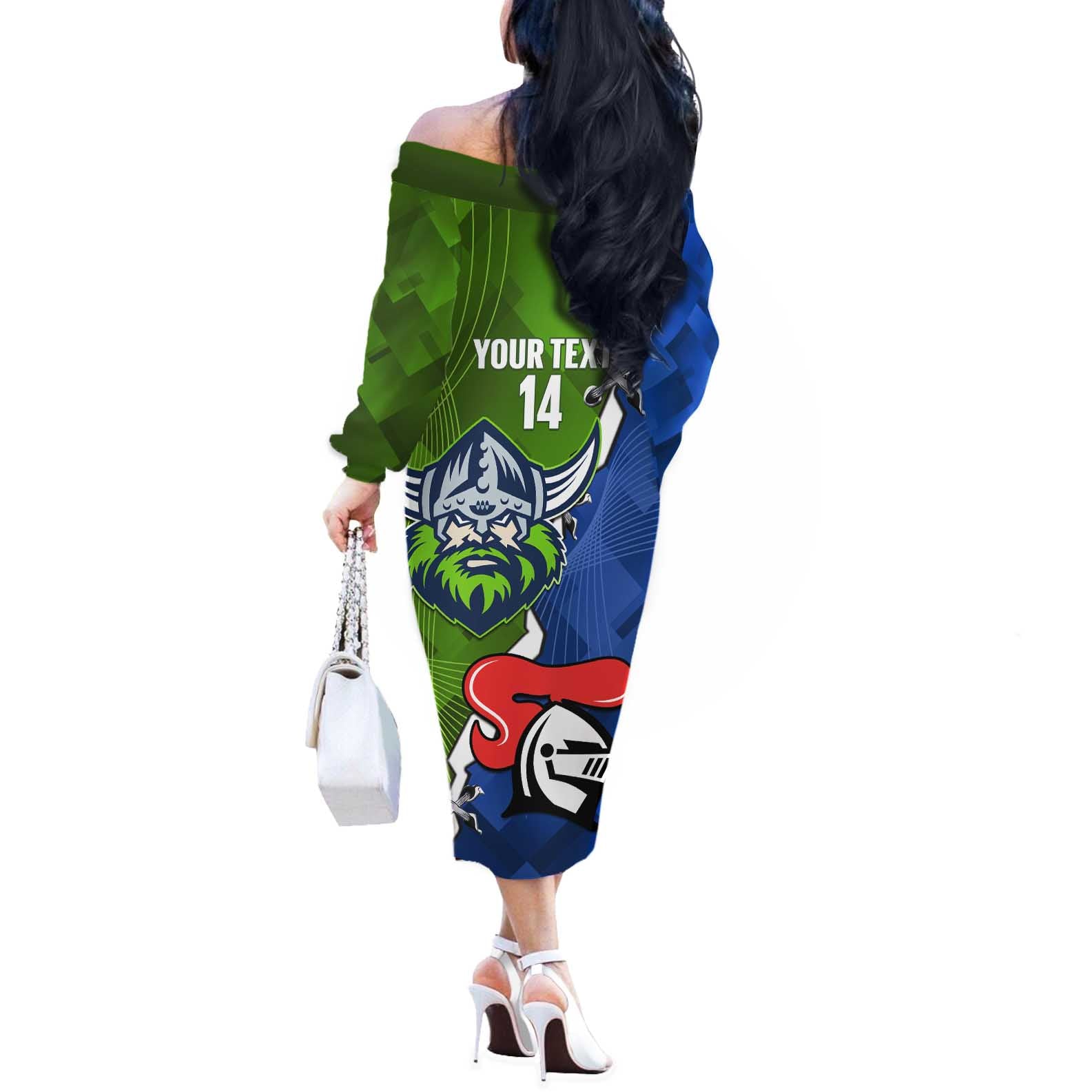 Custom Raiders And Knights Off The Shoulder Long Sleeve Dress Together Dynamic Style