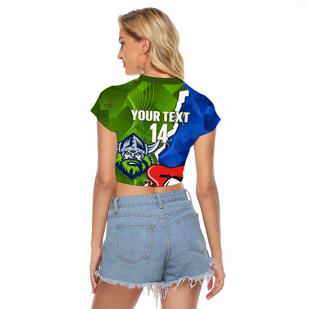 Custom Raiders And Knights Raglan Cropped T Shirt Together Dynamic Style