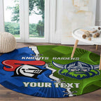 Custom Raiders And Knights Round Carpet Together Dynamic Style